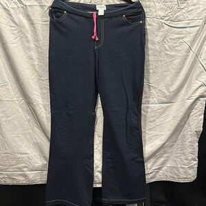 Pajama Jeans Navy Jeans with Pink Ties